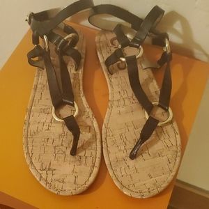 (1) Black/(1)White Ankle Wrap Sandals